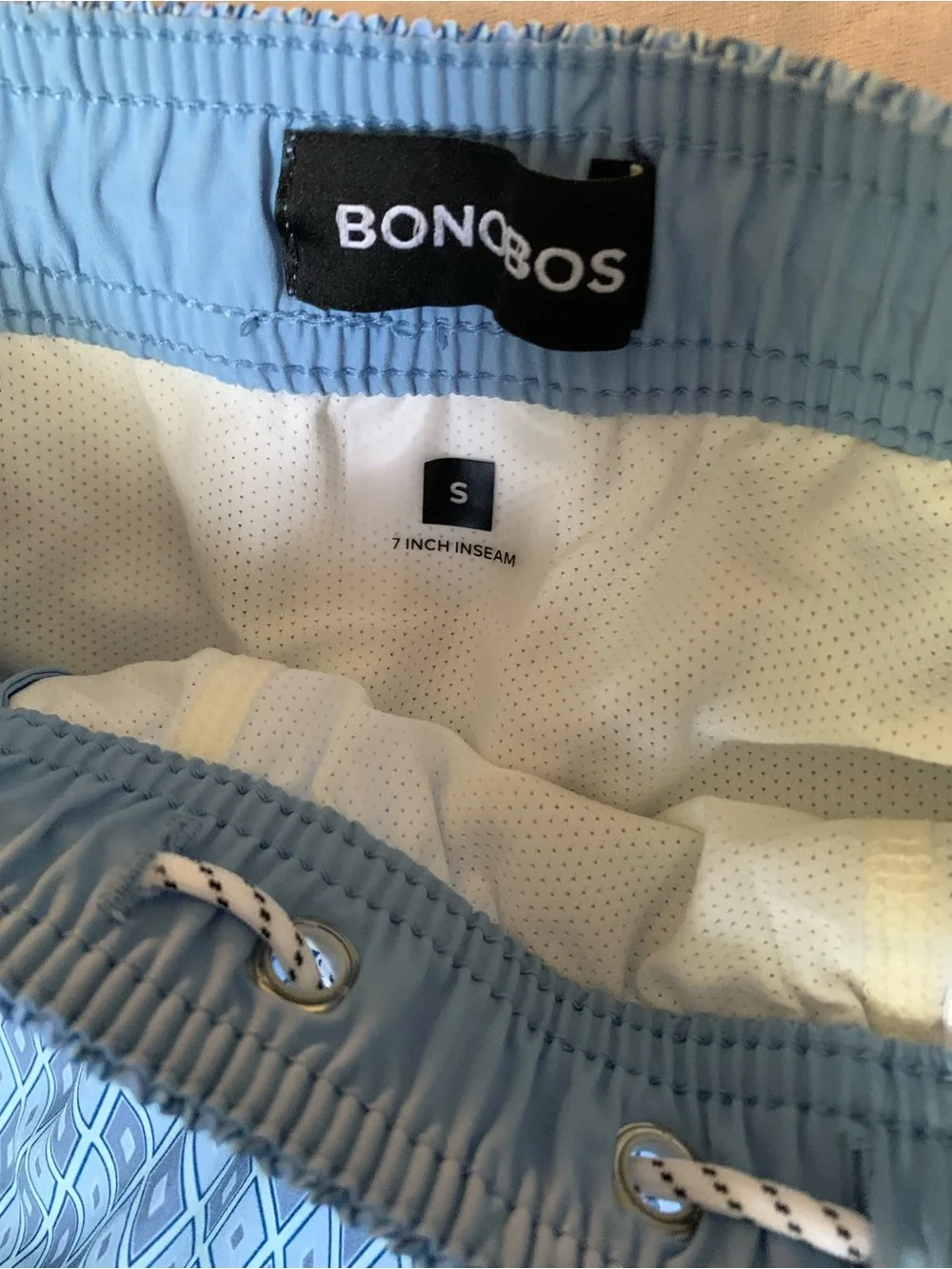 Bonobos Light Blue Diamond-Print Swim Trunks